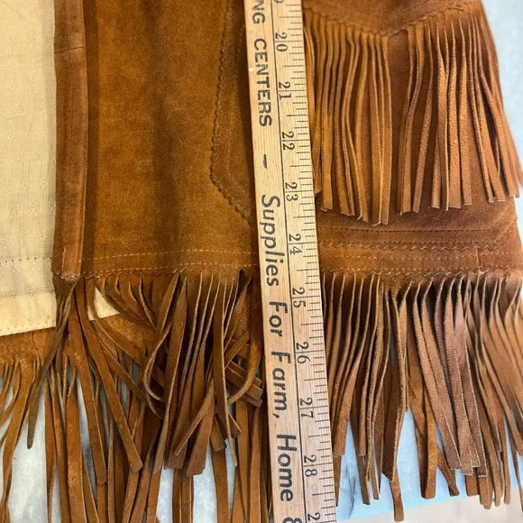 Vintage 60’s Brown Suede Western Fringe Jacket Sylvia Women Sz L Boho Hippie - Picture 11 of 16